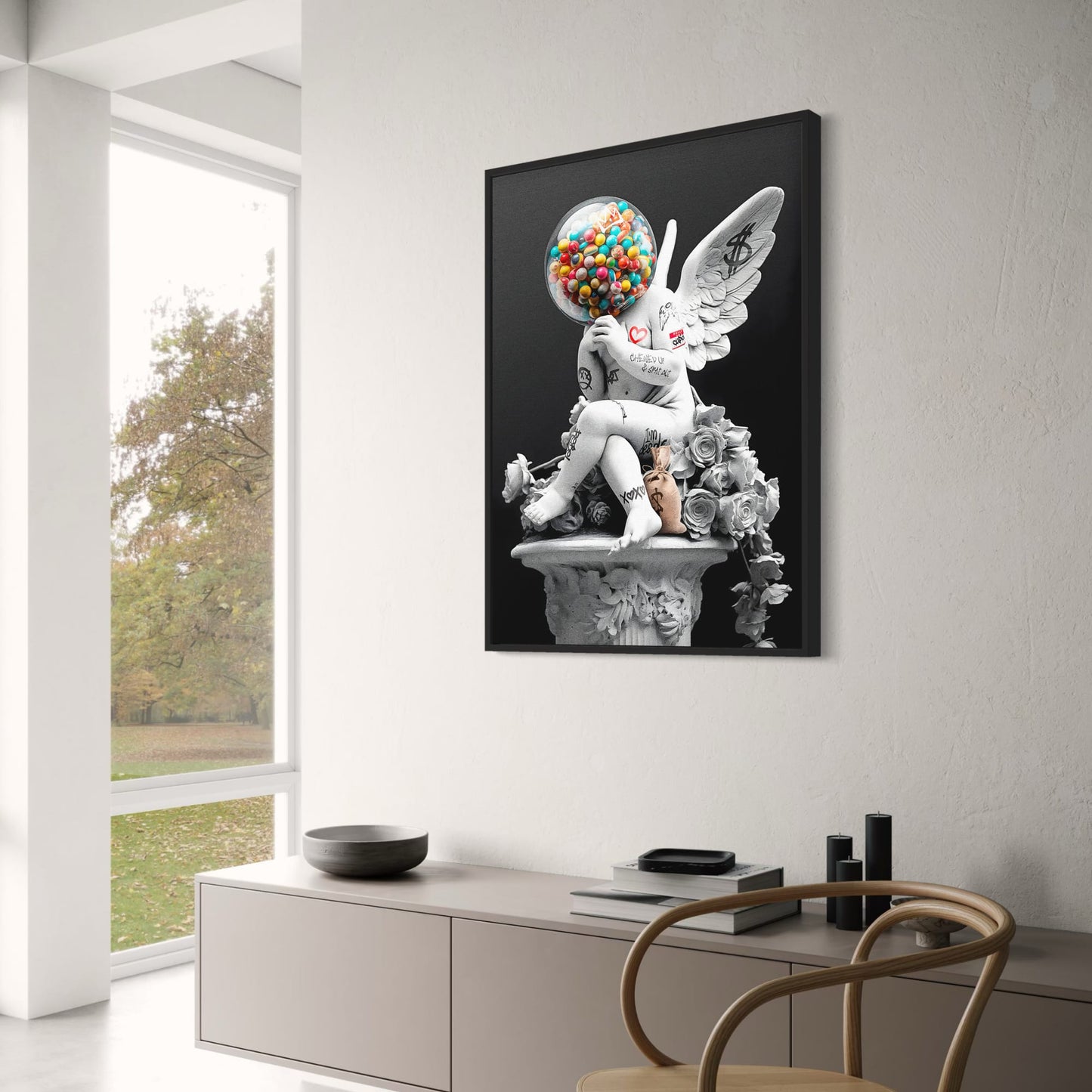Winged Cherub Graffiti | Gumball Head | Modern Urban Art