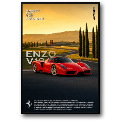 Ferrari Enzo V12 Supercar Tribute | Iconic Italian Racing Art Print | Automotive Decor Poster for Enthusiasts | Speed and Luxury Memorabilia