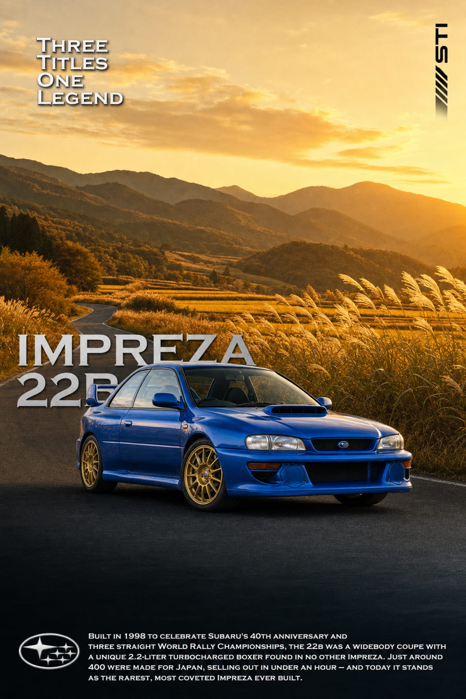 IMPREZA 22B: RALLY LEGEND – Wall Of Art Studio