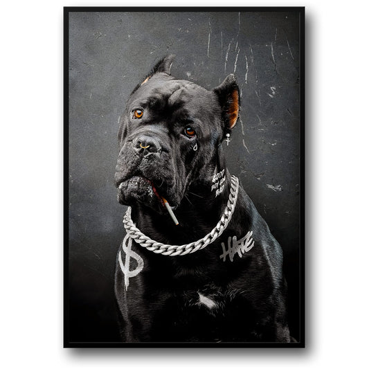 Zwarte Hond Graffiti | Stedelijke Straatkunst