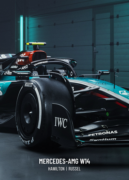 Mercedes Formel 1 Rennwagen-Poster | 3-teiliges Wandbild | Lewis Hamilton | Dreiteiliges Panel | Motorsport-Dekor | Home-Office-Dekor