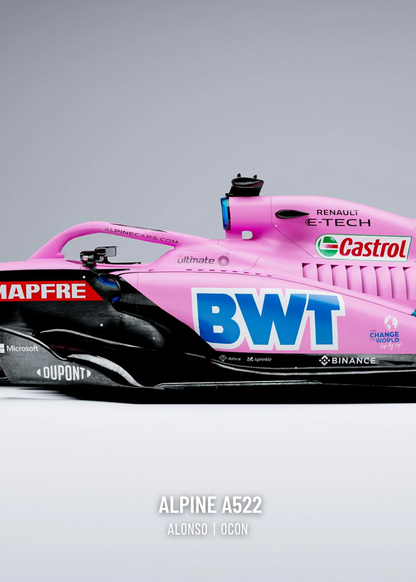 3-teiliges Wandbild | Formel-1-Rennwagen-Poster | Alpine F1 Team | Hochwertiger Druck | Wohndeko