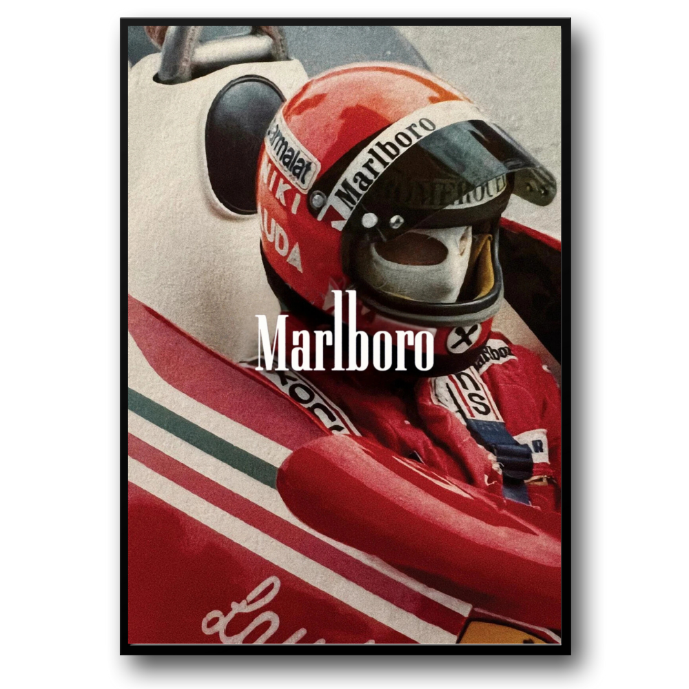 Vintage Formel 1 Poster | Großer Preis von Monaco | Niki Lauda 1975 Ferrari Racing | Vintage F1 Kunstdruck