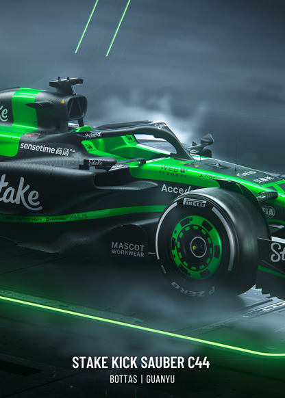 3-Piece Wall Art | Formula 1 Car Poster Set | High-Speed Racing Print | Sports Car Decor | Stake Kick Sauber F1 | Home Art Collection | Dynamic F1 Team Design | Motorsport Enthusiast Decor