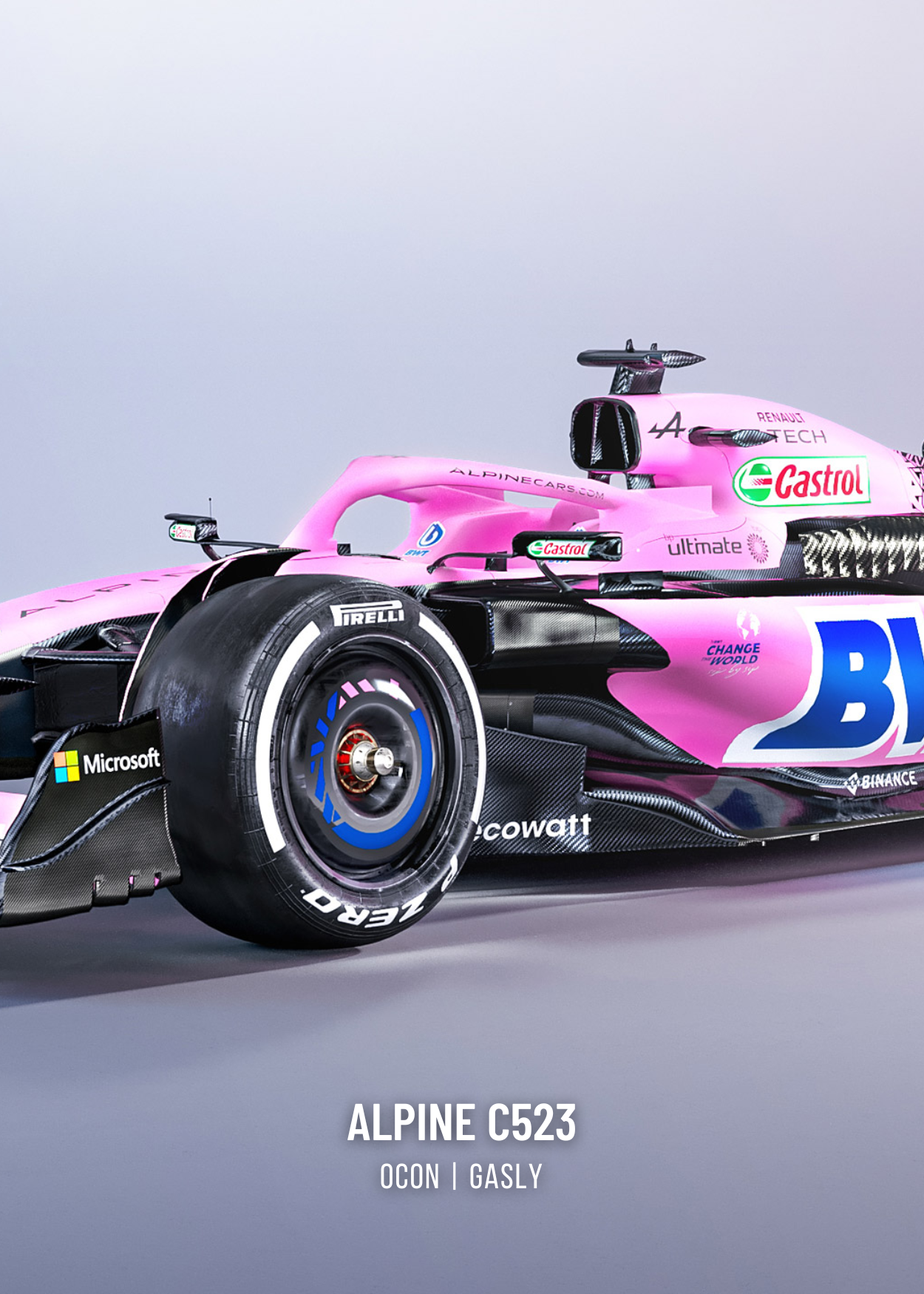 F1 Car Poster Set | Triple Panel | Formula 1 Wall Art | Alpine Racing | Home Decor | Motorsport Print