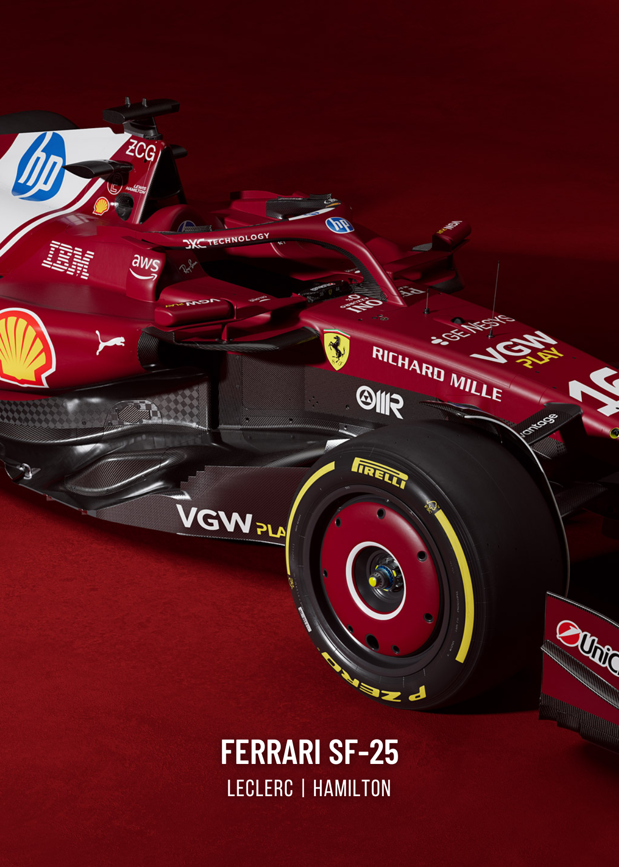 3-teilig | Ferrari F1-Rennwagen-Poster | Dreiteilige Wandkunst | Charles Leclerc-Poster | Lewis Hamilton-Poster | Von der Formel 1 inspiriertes Dekor | Motorsport