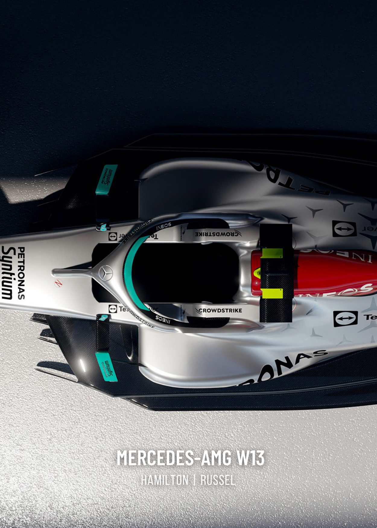 3-Piece Wall Art Print | Mercedes F1 Car Poster | Lewis Hamilton | Formula 1 Racing Team | Home Decor | Motorsport Fan | High-Quality Panel Design