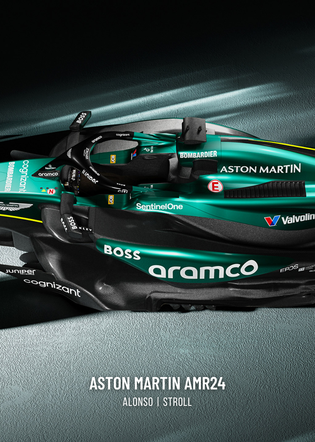 3-teiliges Formel-1-Autoposter | Aston Martin AMR | Dreiteiliges Rennkunstwerk | Atemberaubende Wanddekoration | F1-Geschenkidee