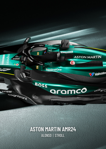 3-teiliges Formel-1-Autoposter | Aston Martin AMR | Dreiteiliges Rennkunstwerk | Atemberaubende Wanddekoration | F1-Geschenkidee