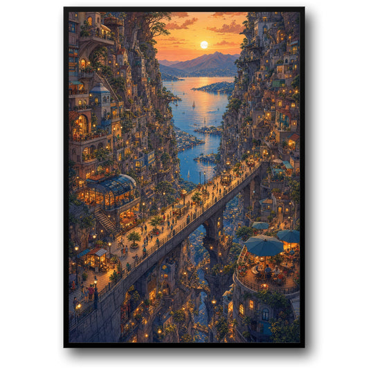 FUTURISTIC CLIFFSIDE CITYSCAPE