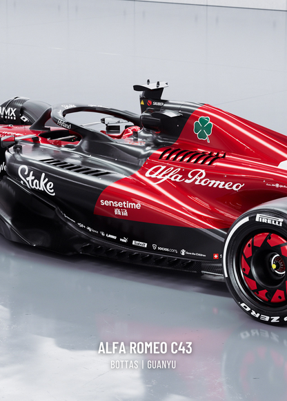 Alfa Romeo F1 Racing Car Wall Art | 3-Piece Poster Set | Formula 1 Decor | High-Quality Motorsport Print