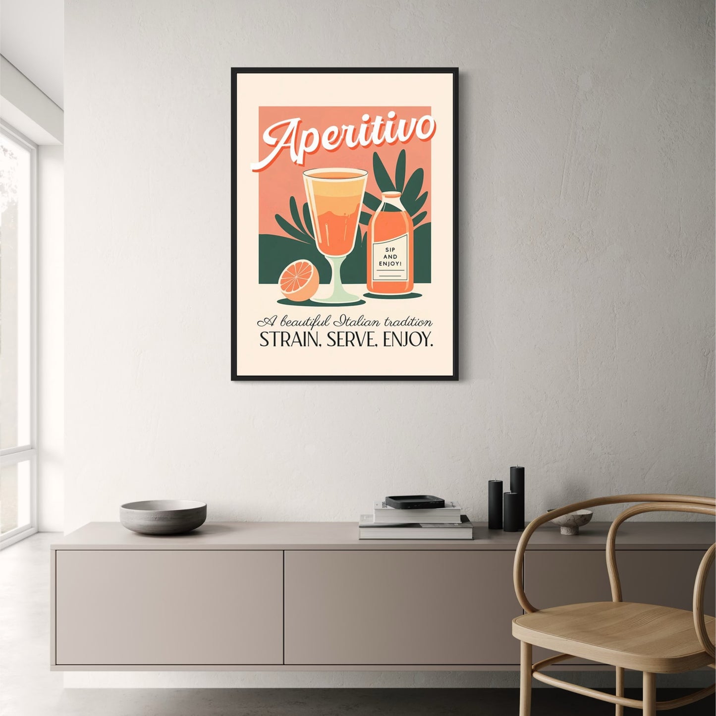 Vintage Aperitivo Bar | Retro Cocktail Illustration