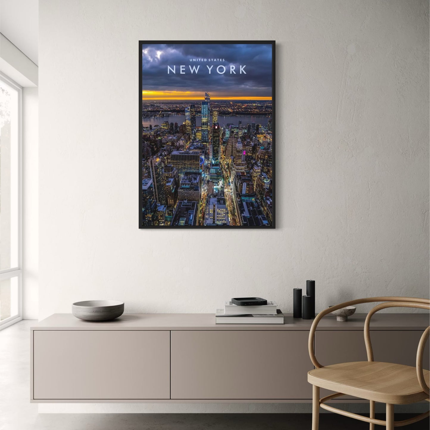 Hudson Yards Twilight Poster | Modern Urban Skyline | New York City Art Print | Contemporary Decor
