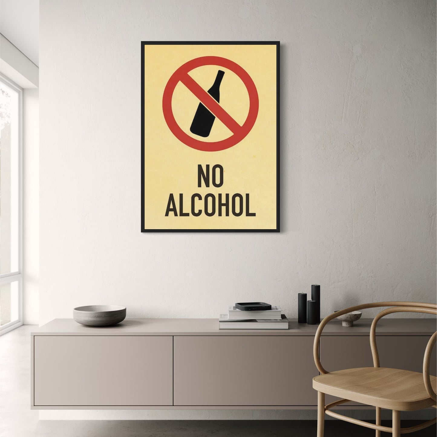Vintage-Schild „Kein Alkohol“ | Retro-Dekoration