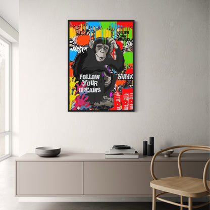 Graffiti-Pop-Art | Straßenfilm Scarface | Abstraktes Mona Lisa-Porträt | Wanddekorationsposter | Wandbild für Zuhause