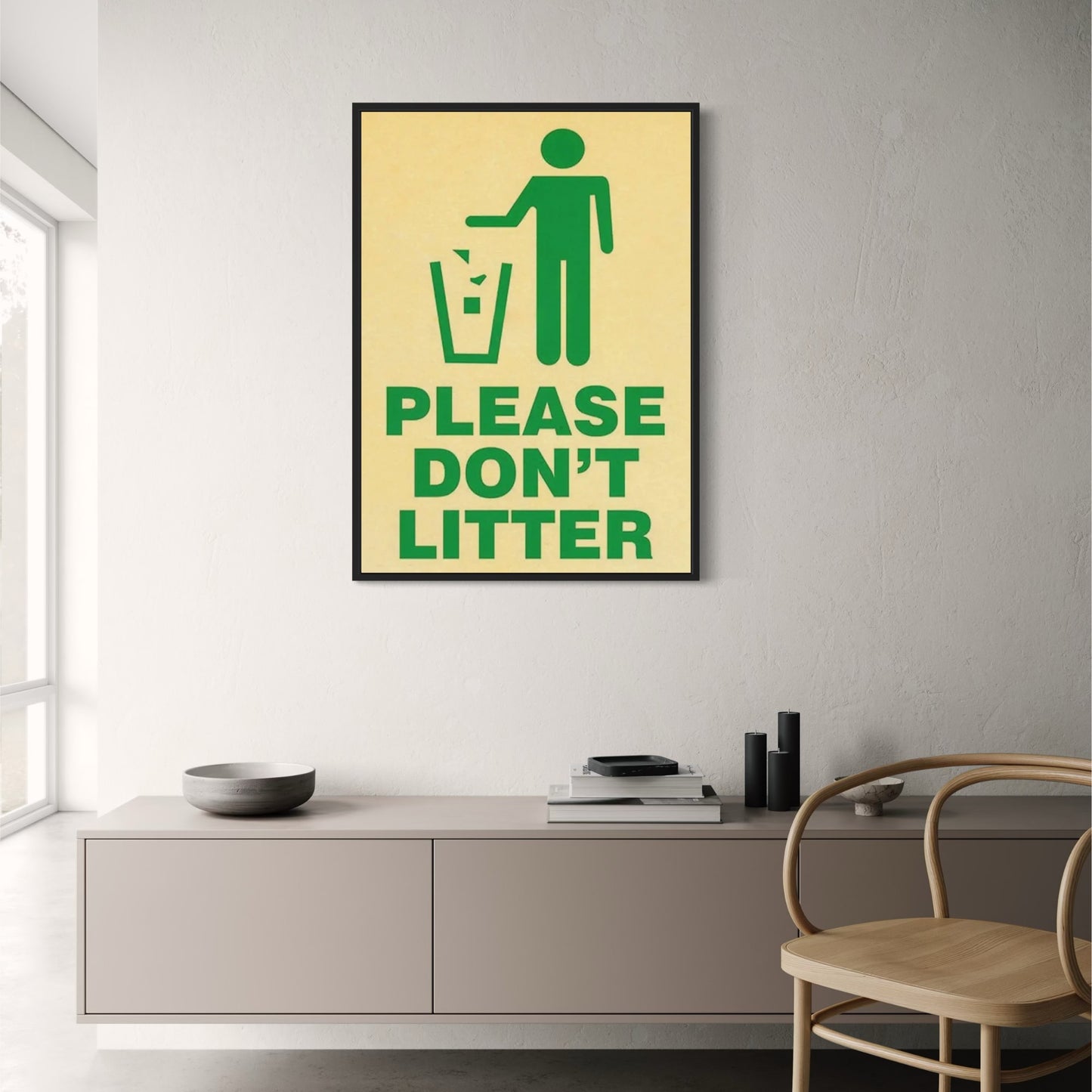 Vintage-Warnschild „Bitte nicht wegwerfen“