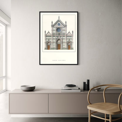 Basilica of Santa Croce | Florence | Italy | Renaissance Church Architecture | Florentine Religious Buildings | Italian Art Posters