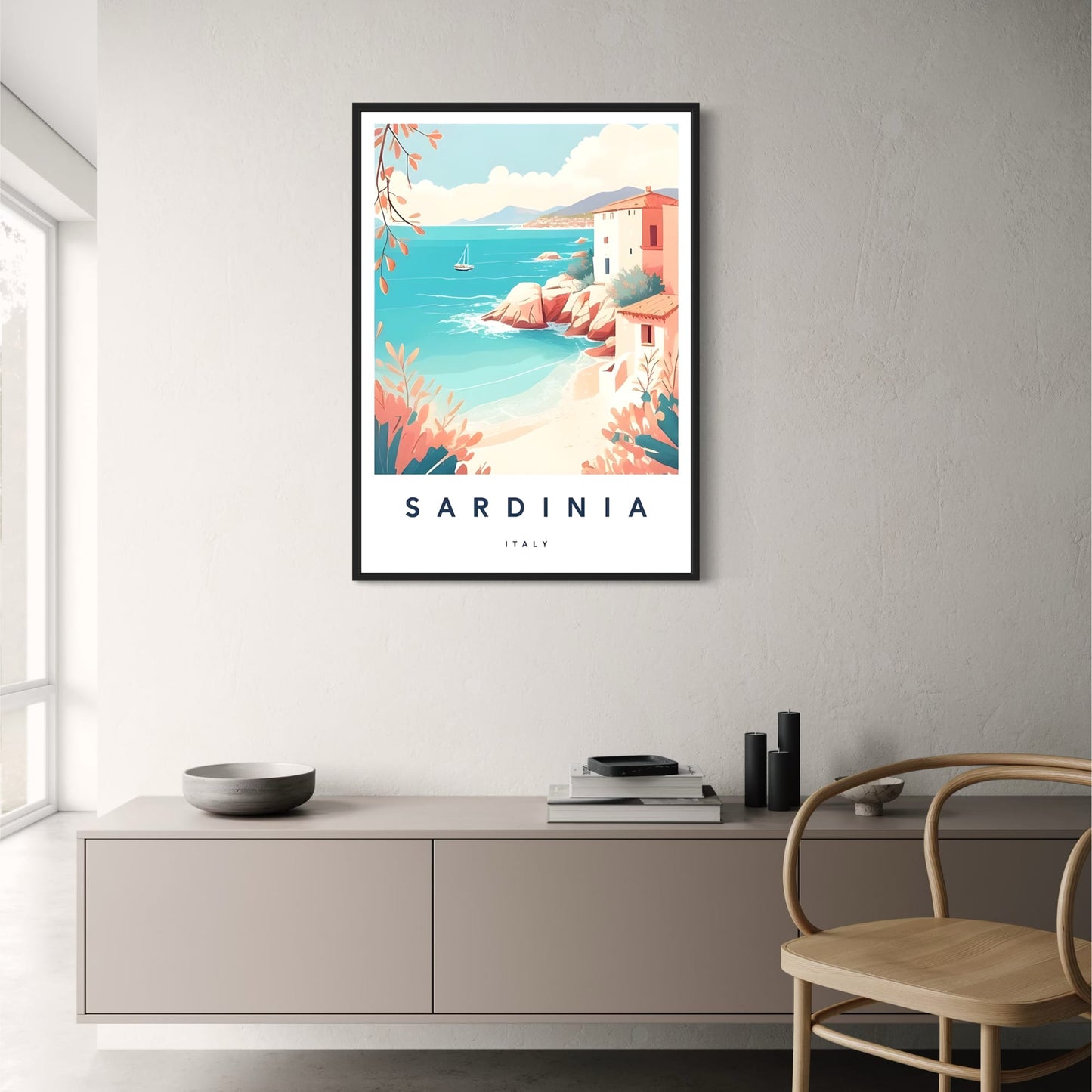 Retro Sardinië Stadsgezicht | Vintage Italië