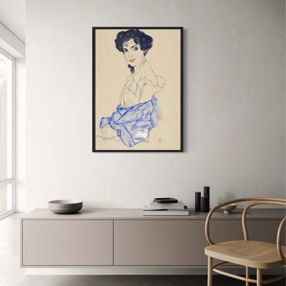 Egon Schiele | Ausdrucksstarkes Porträt | Erdige Farbtöne