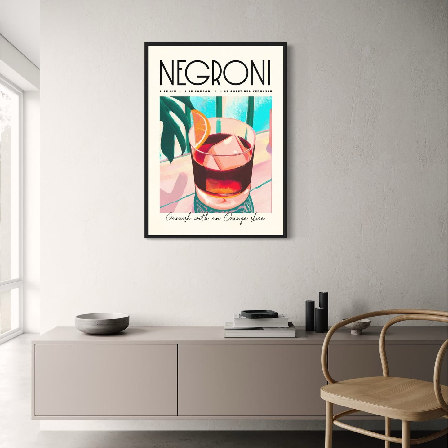 Negroni-Cocktail | Vintage-Kunst | Lebhafte Party