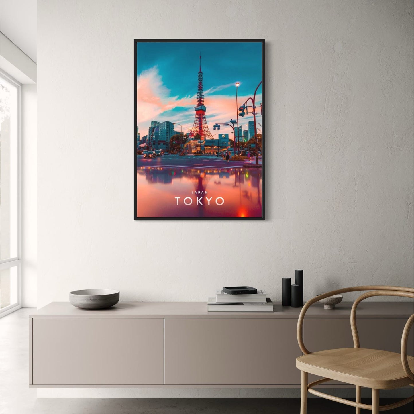 Tokyo Tower | Tokio | Kultiges Wahrzeichen und modernes Wunder | Moderne architektonische Wahrzeichen | Poster japanischer Architektur