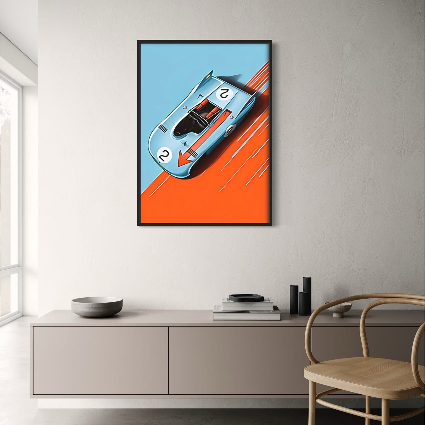 Porsche 917 Gulf Oil | Vintage Racing Style Poster | Le Mans | Modern Racing Decor | Artwork Print