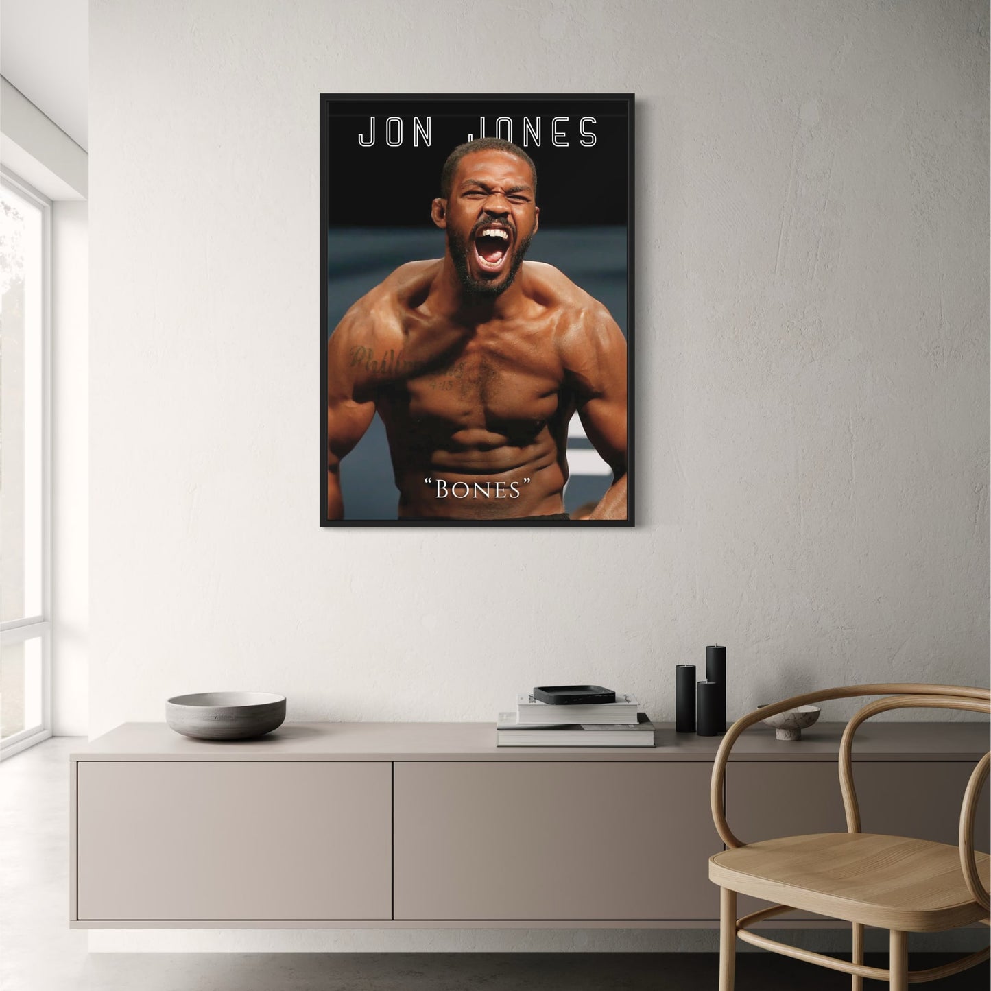 Jon Jones UFC Poster „Bones“, MMA-Champion, Wandkunst