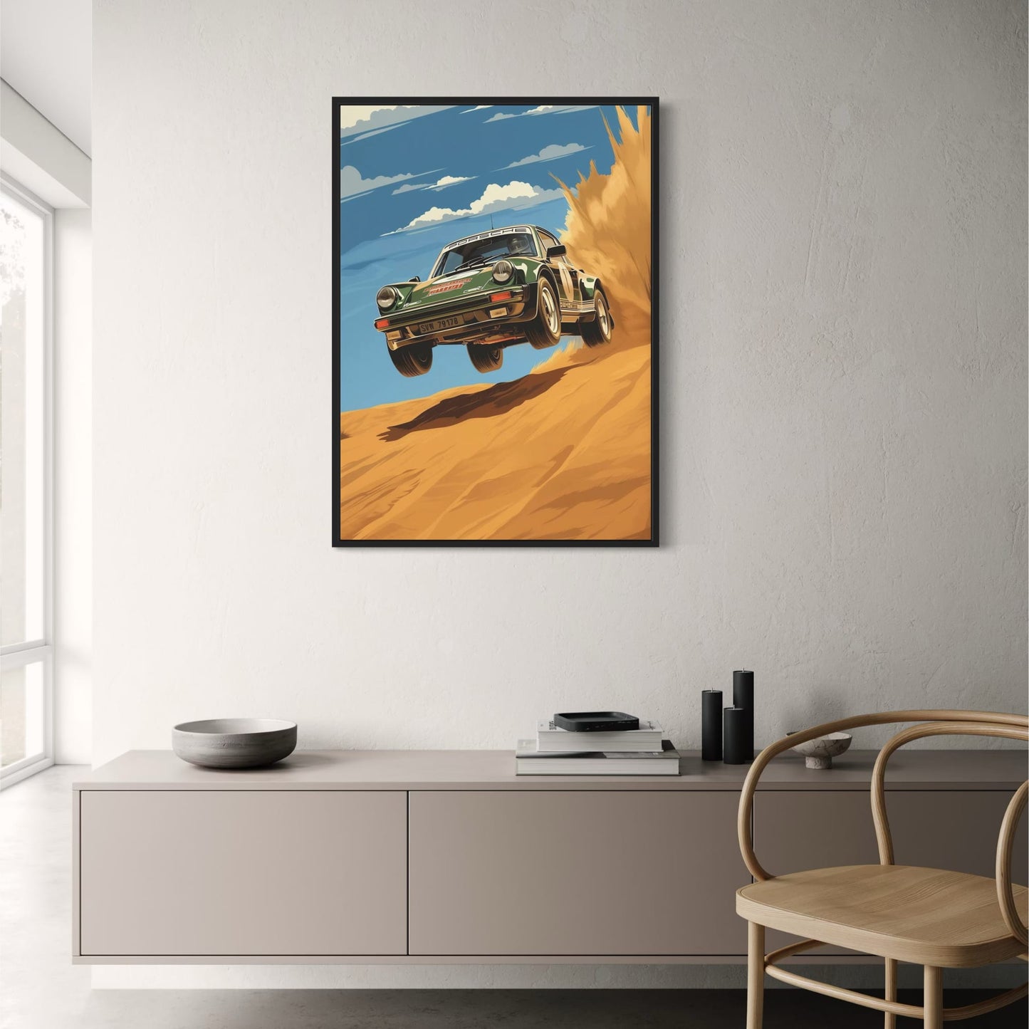 Classic Rally Car | High-Speed Desert Jump