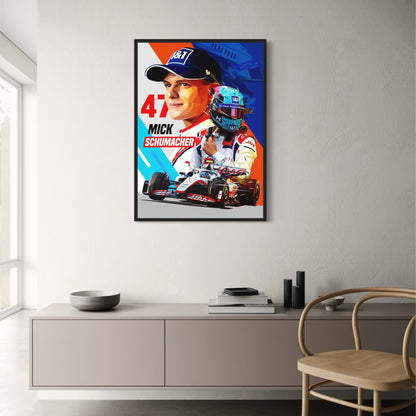 Mick Schumacher | Racer Helm Ontwerp | F1 Kunst