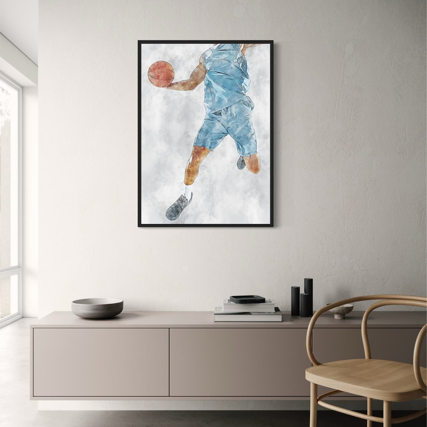 Dunk Poster | NBA Art Print | Basketball Spirit | A Tribute to Passion and Perseverance | Sports Wall Decor