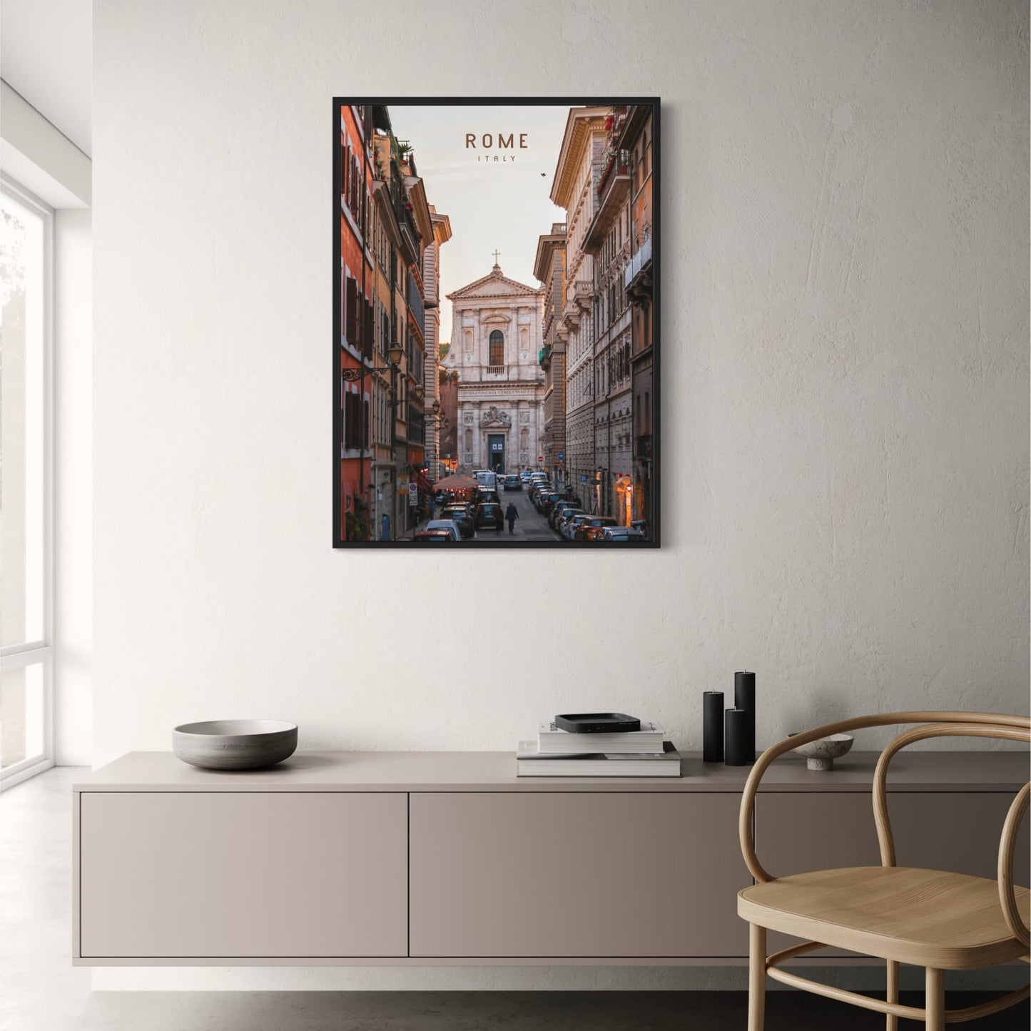 Via Giulia | Rom | Italien | Spaziergang durch historische Straßen | Architektonische Schönheit | Faszinierende Rom-Poster