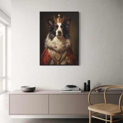 Majestätischer Border Collie | Königlicher roter Umhang