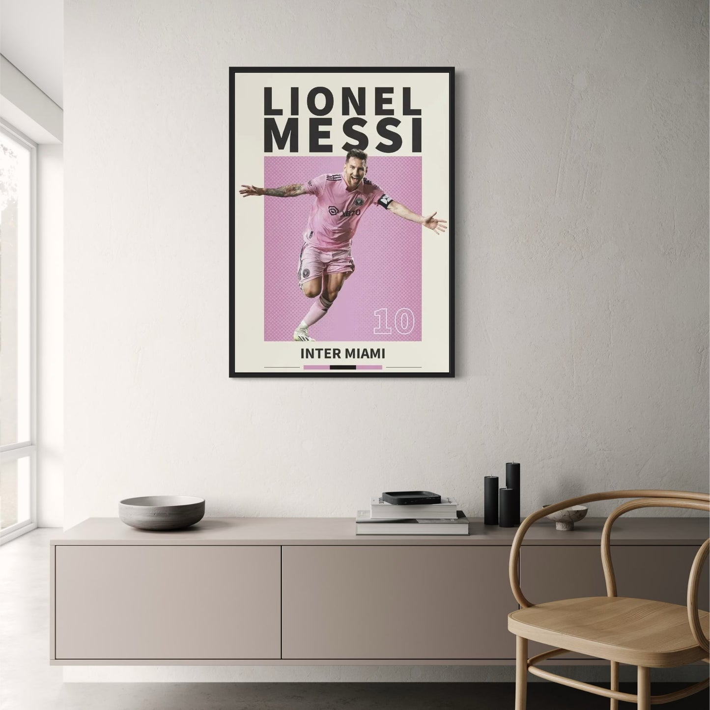 Lionel Messi Inter Miami | Fußball-Kunstwerk-Dekoration