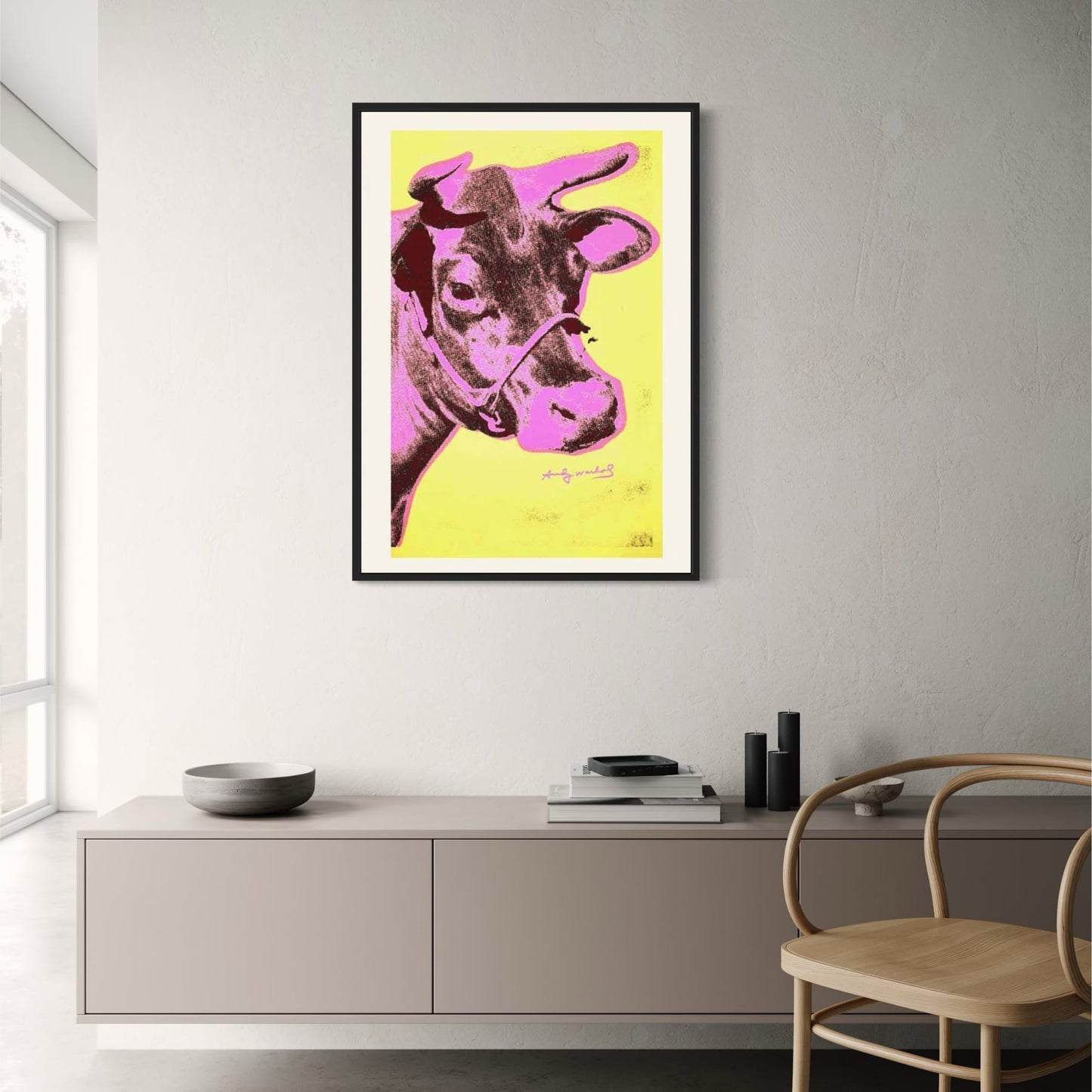 Andy Warhol | De Roze Stier | Levendige Pop Art