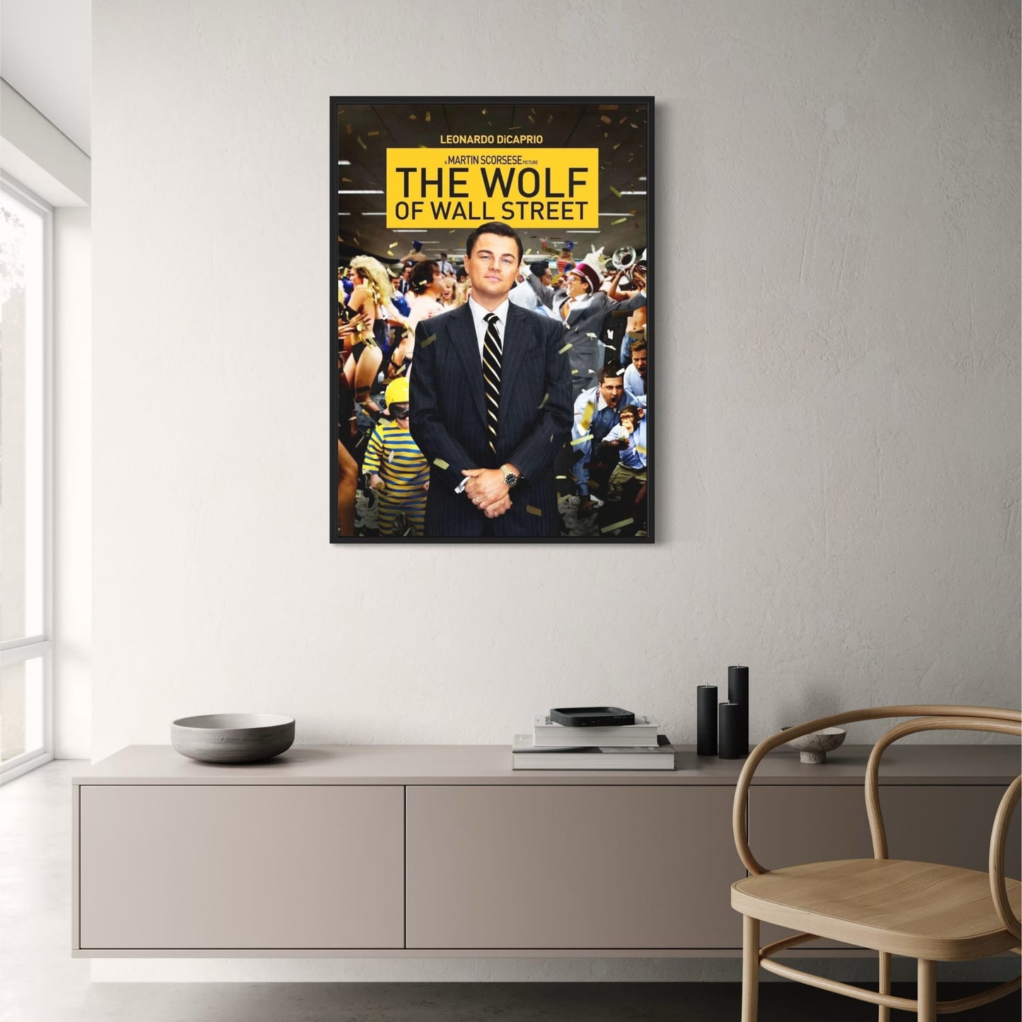 Poster „The Wolf of Wall Street“ | Leinwandbild mit Leonardo DiCaprio | Wanddekoration für klassische Filme | Zuhause & Wohnzimmer