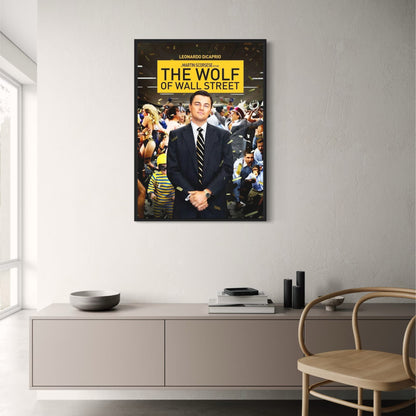 Poster „The Wolf of Wall Street“ | Leinwandbild mit Leonardo DiCaprio | Wanddekoration für klassische Filme | Zuhause & Wohnzimmer