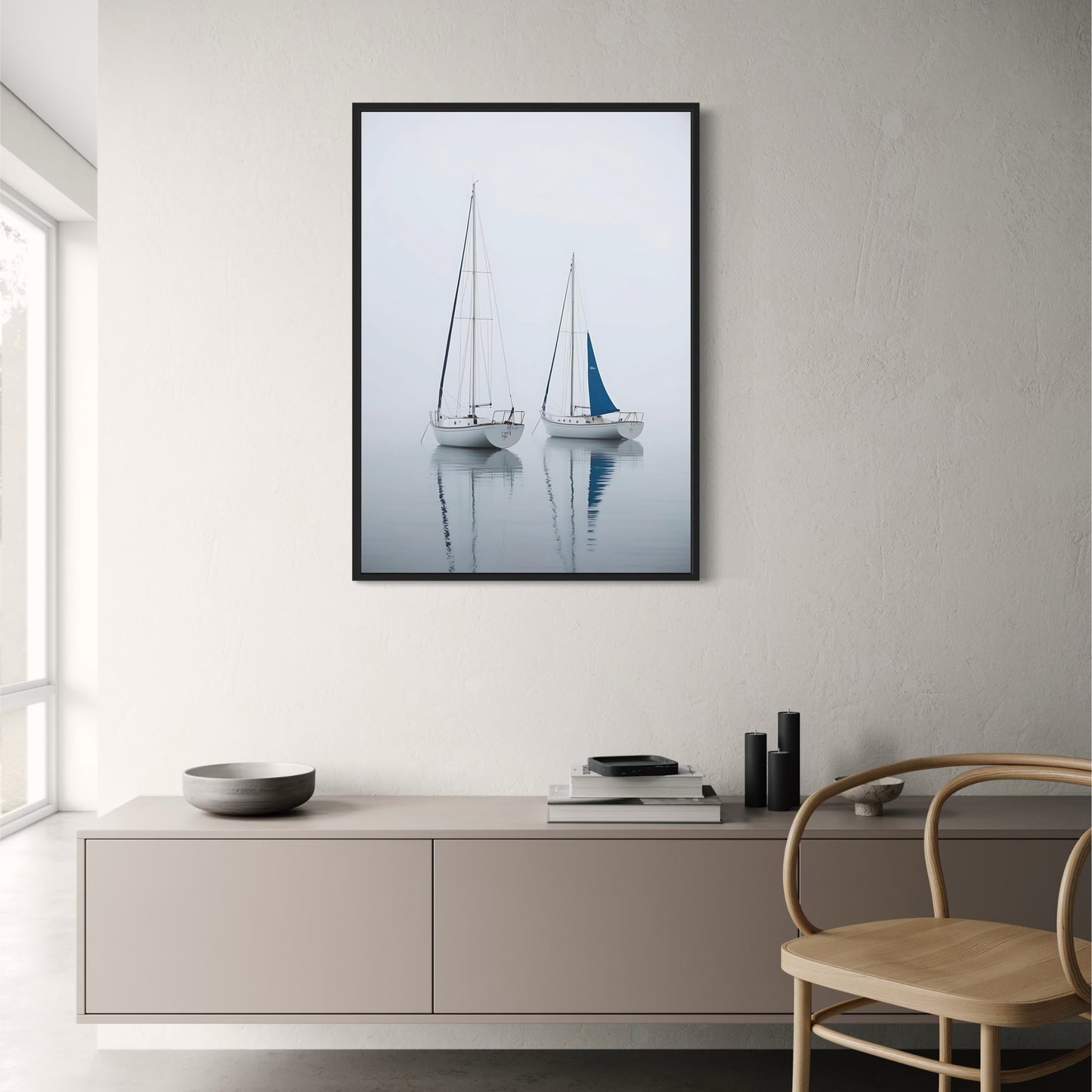 Twee Zeilboten | Serene Nautische Kunst