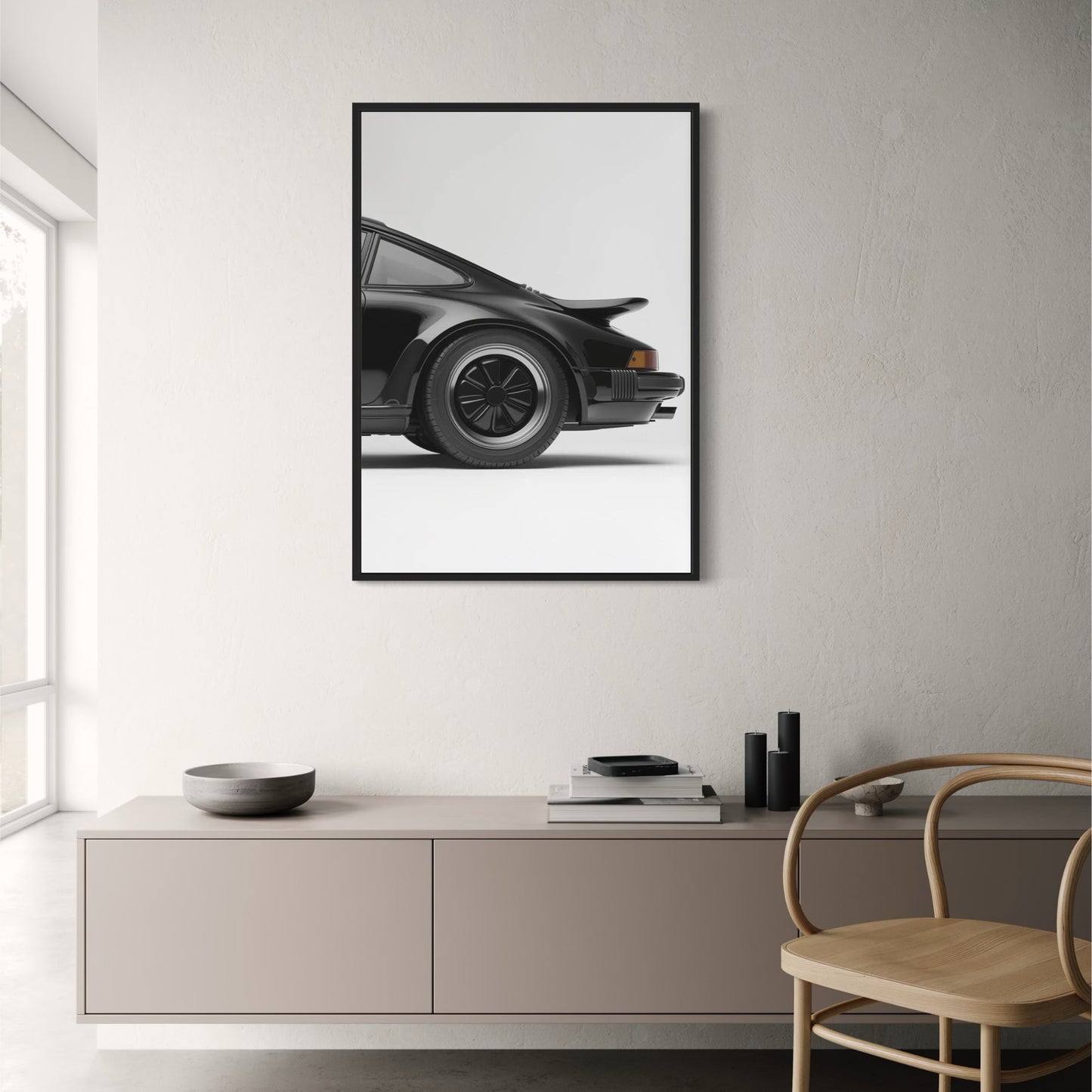 Classic Black Sports Car | Vintage Minimalist Design