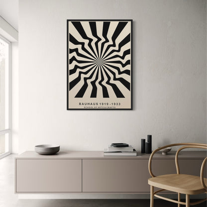 Bauhaus-Illusion | Modernes Kunst-Perspektivposter | Geometrisches Design | Wanddekoration | Ästhetik für Zuhause und Büro | Zeitgenössische Kunstwerke | Bildende Kunst für Wohnzimmer und Schlafzimmer | Hochwertiger Druck