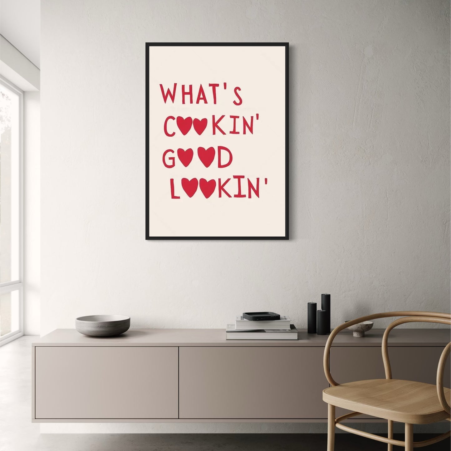 Minimalistische Wandkunst „What's Cookin Good Lookin“
