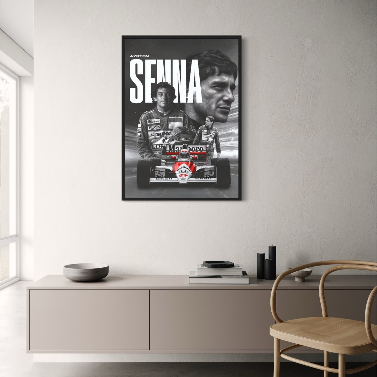 Ayrton Senna F1-Rennfahrer-Poster | Heimdekor-Wandkunst für Wohnzimmer, Schlafzimmer, Bar, Café