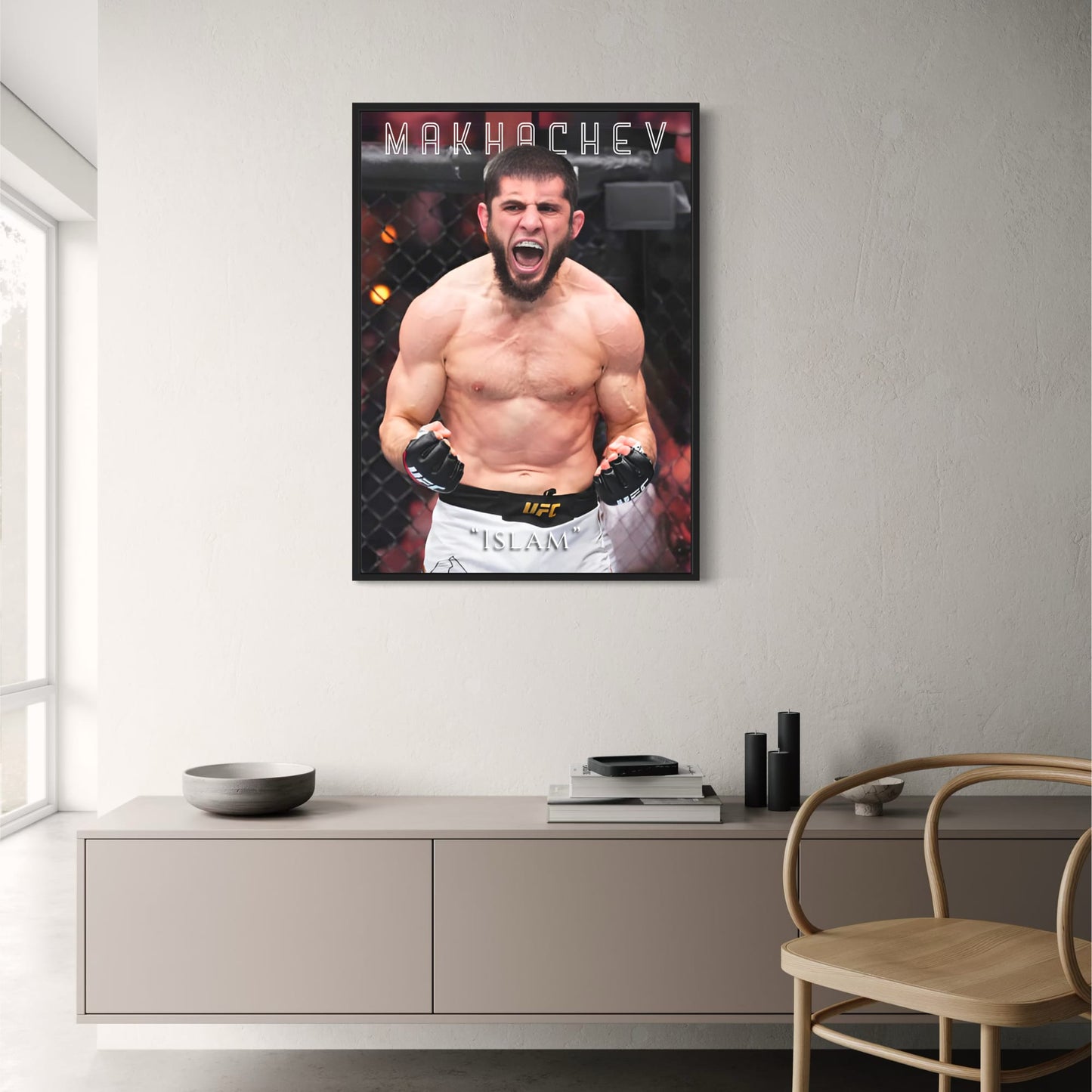 Islam Makhachev UFC Poster  Lightweight Champion MMA Wall Art