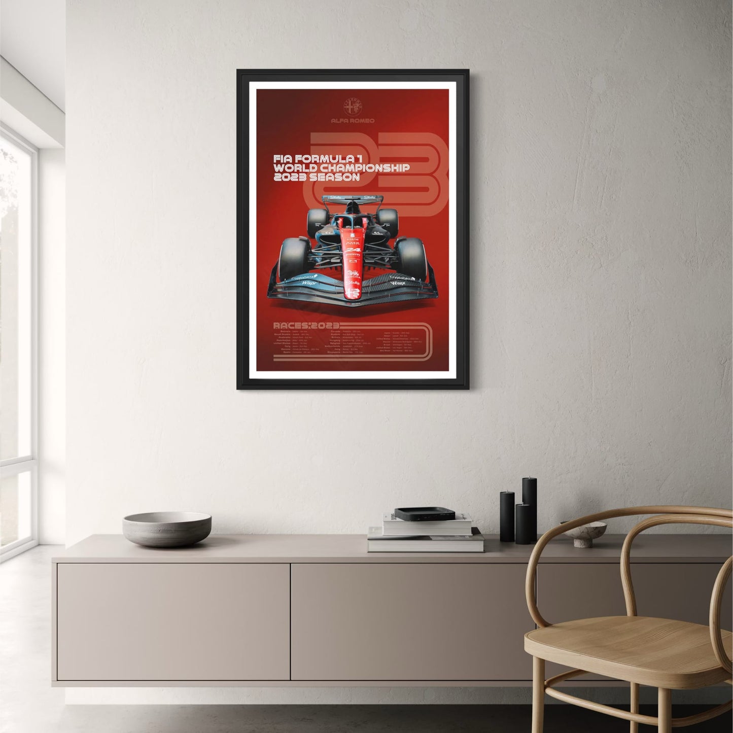 Alfa Romeo | Valtteri Bottas | Zhou Guanyu | Bold 2023 F1 World Championship Poster