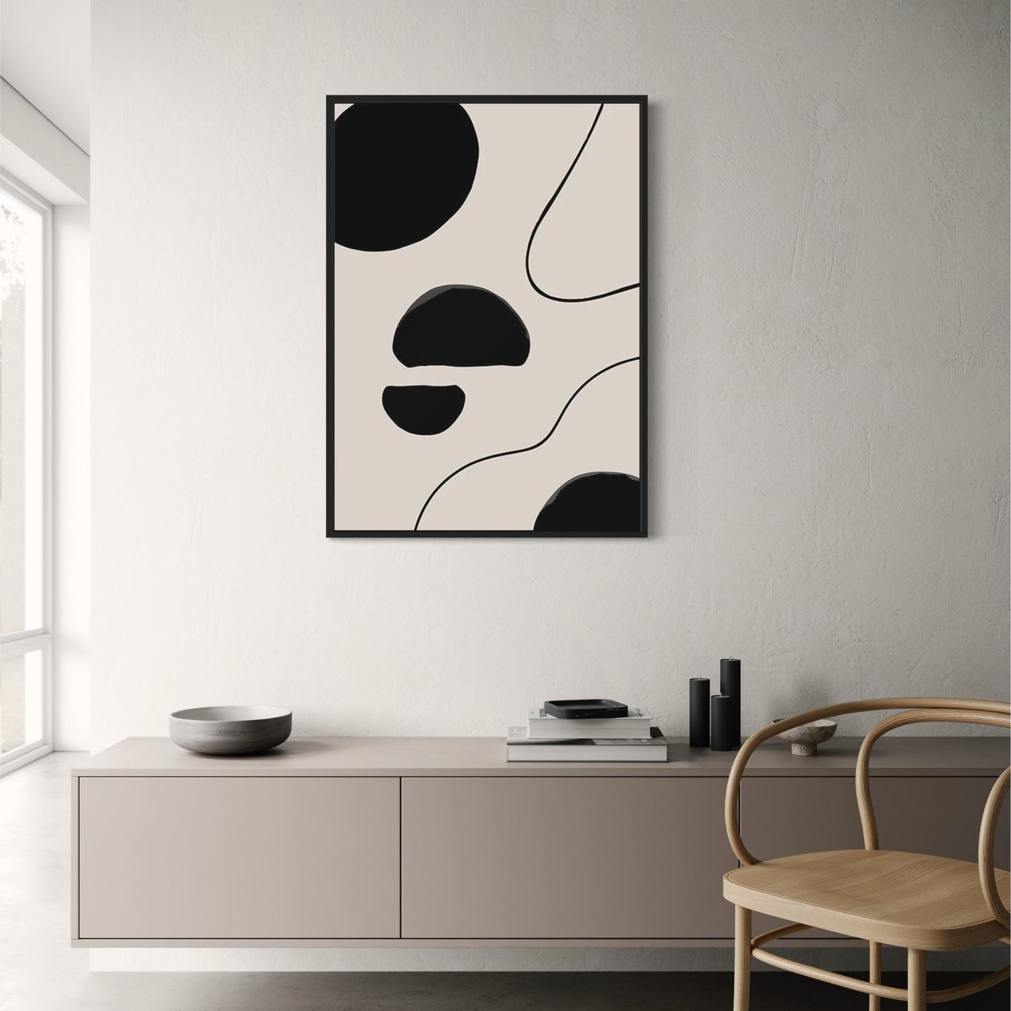 Moderne abstrakte Figur im Boho-Stil | Minimalistisches Kunstposter | Wanddekoration für Wohnzimmer und Schlafzimmer | Zeitgenössische Ästhetik | Künstlerisches visuelles Kunstwerk