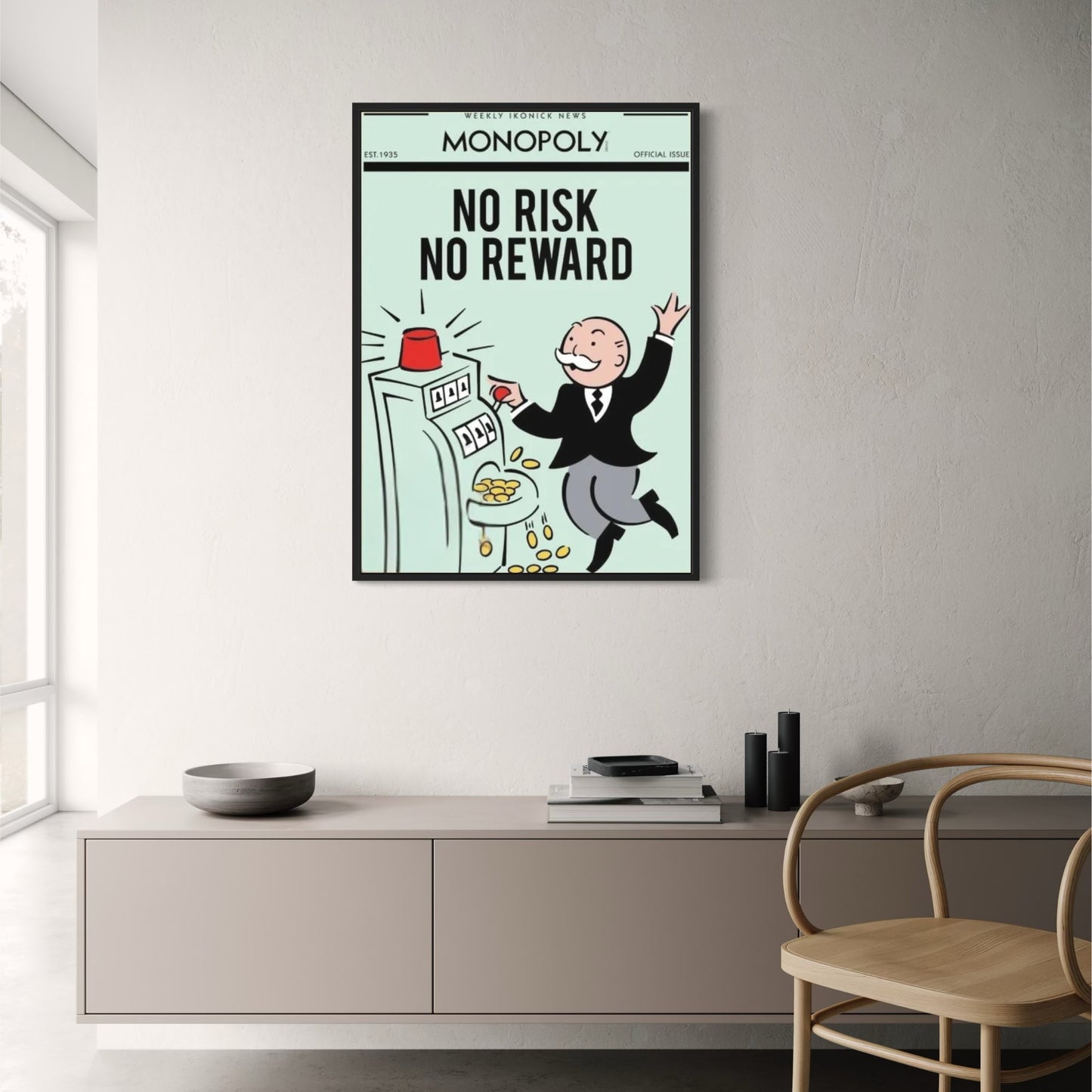 Monopoly Inspiration | No Risk No Reward | Vintage Motivational Art