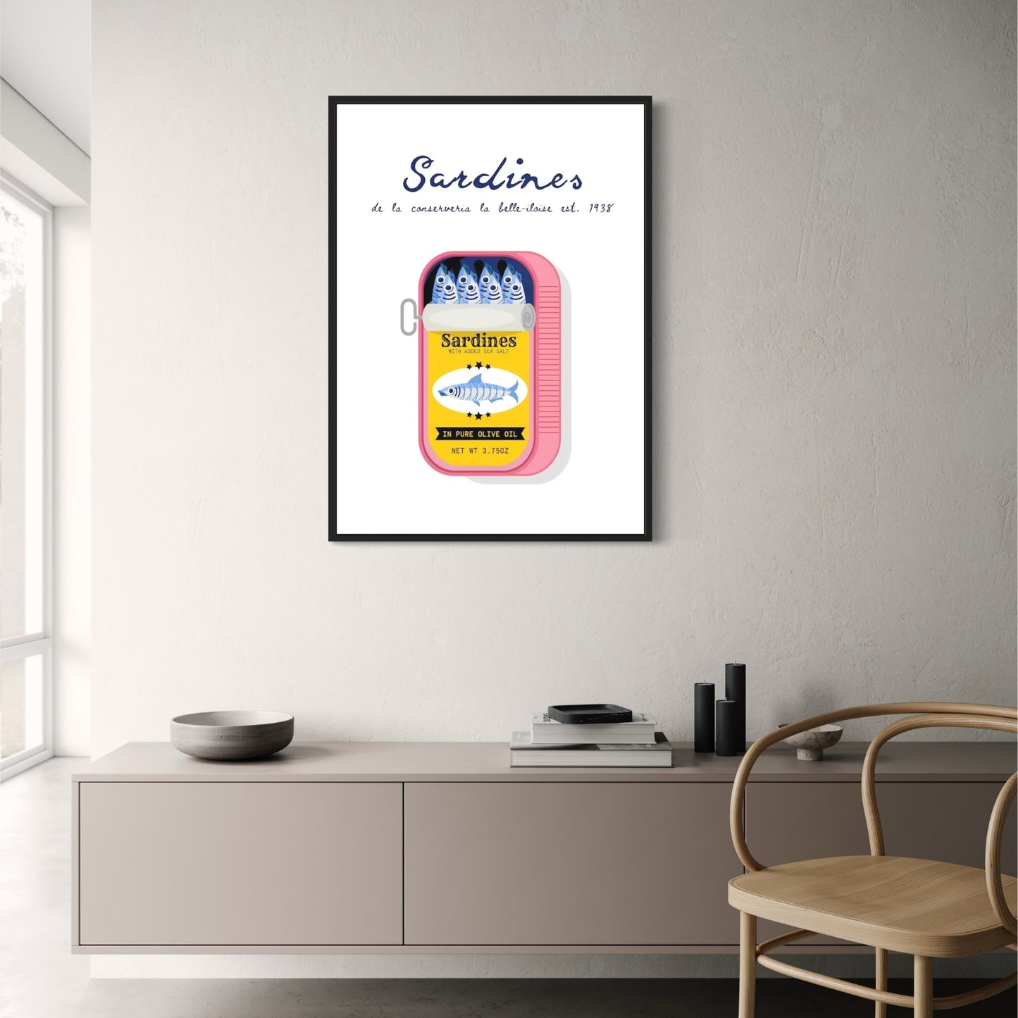 Sardines de la Conserverie | Vintage Culinary Art | Retro Decor