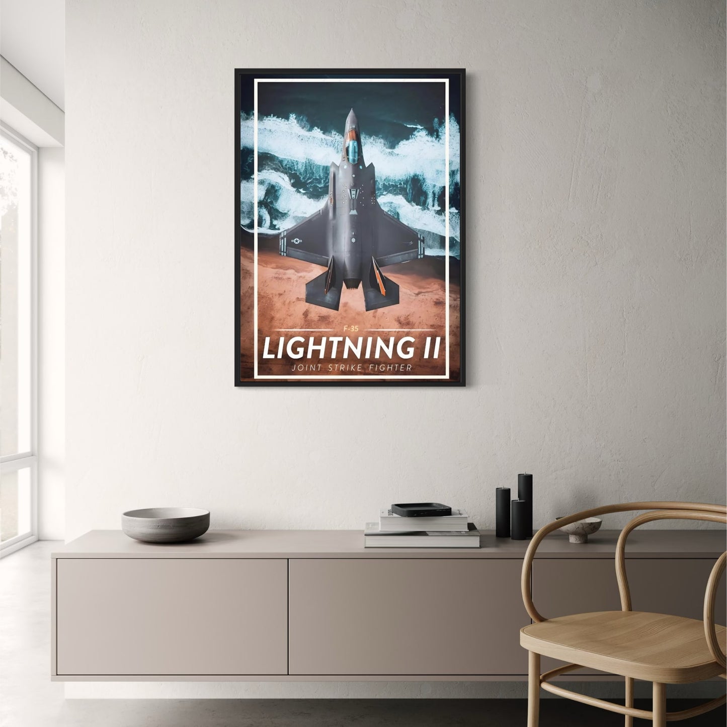 Amerikanisches Kampfflugzeug F22 Poster | Klebende Wandkunst | Wasserfestes Dekor | Wohnen | Schlafzimmer | Bar-Kunstdekor | Ästhetisches Dekor