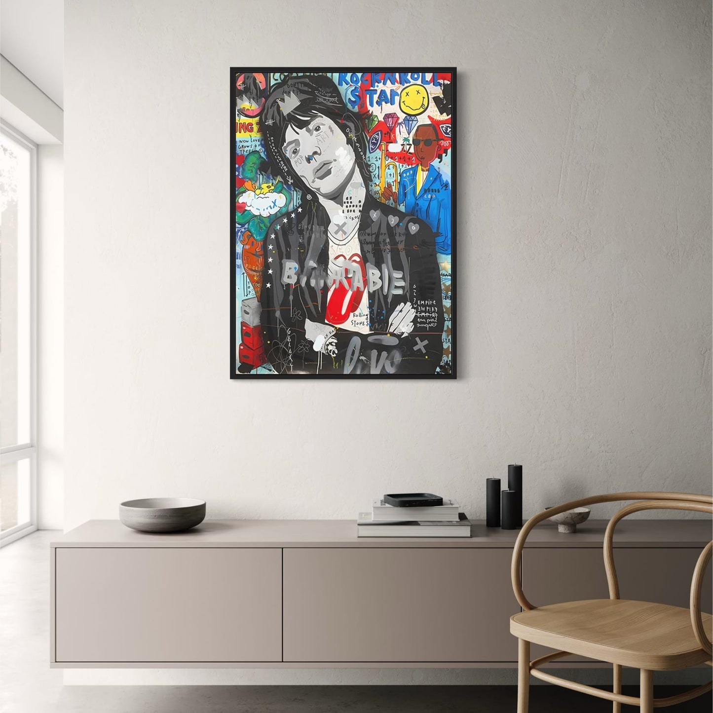 Mick Jagger Portrait | Abstract Street Pop | Graffiti Style