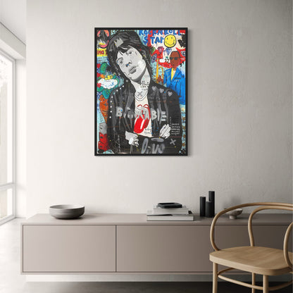 Mick Jagger Portrait | Abstract Street Pop | Graffiti Style