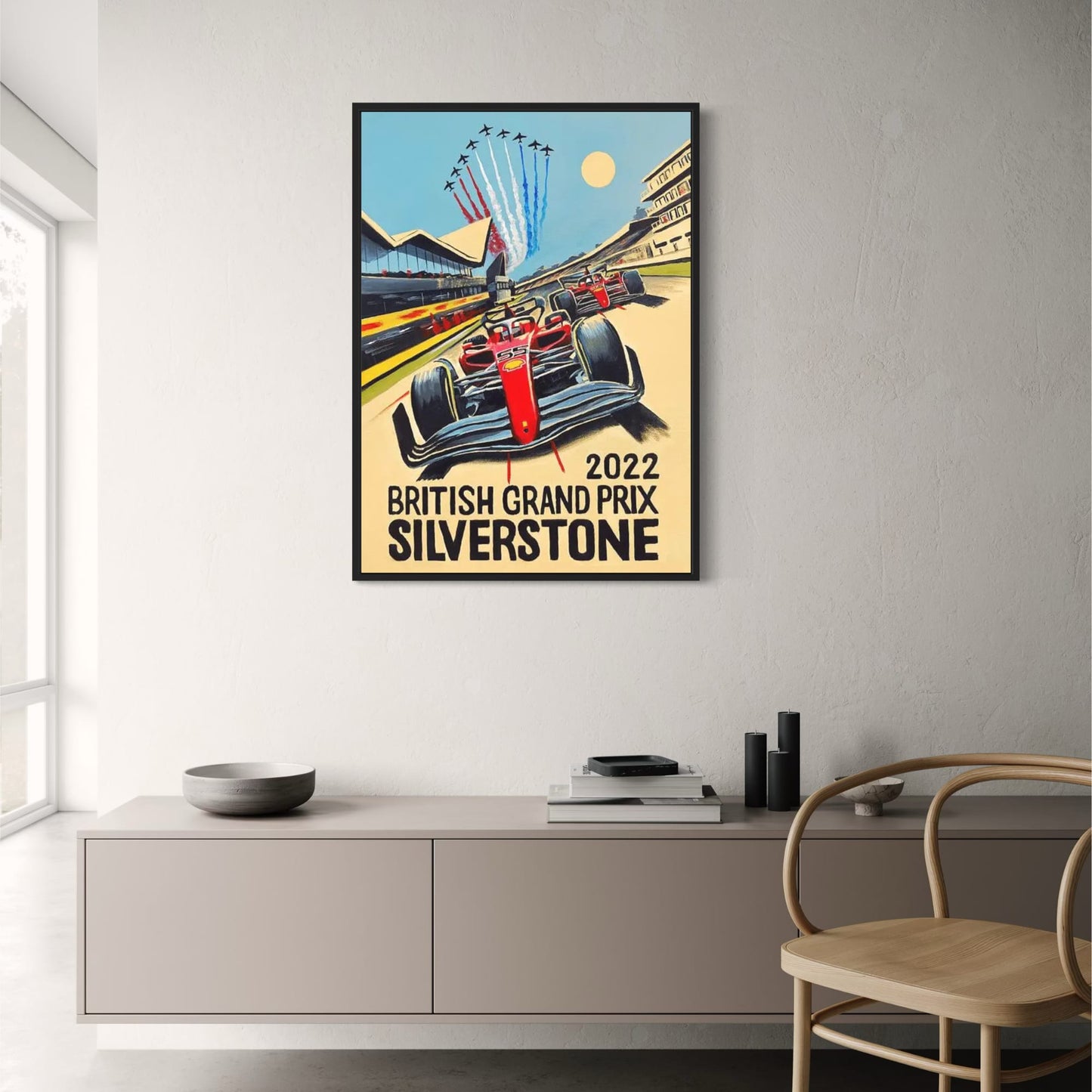 Poster zum Großen Preis von Großbritannien in Silverstone 2022 | Formel-1-Rennerlebnis | Motorsport-Kunstdruck | Wanddekoration für Rennsportbegeisterte
